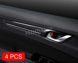 Carbon Fiber Interior Door Handle Surrounds Cover For Mazda CX-5 KF 2017 2018 2019 2020 2021 2022 2023 2024 2025