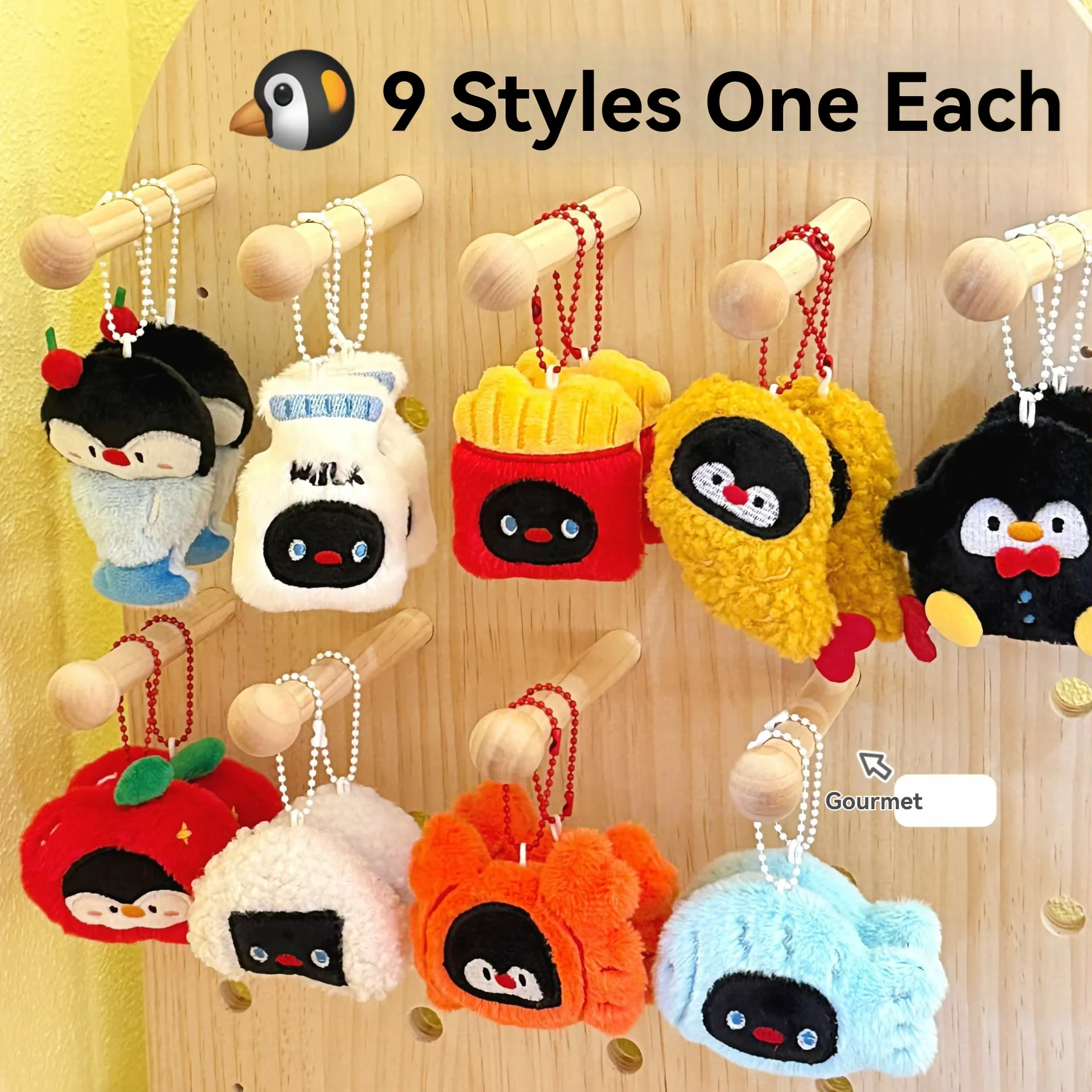 1/9/18 Pcs Cartoon Penguin Pendant Cute Plush Pendant Backpack Keychain view 6