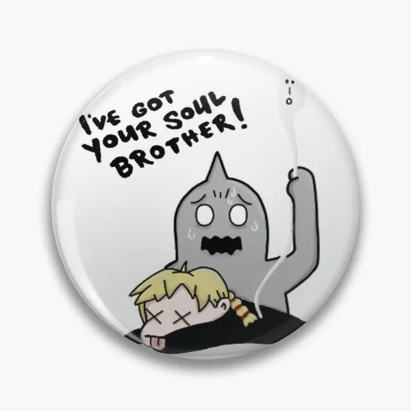 Fullmetal Alchemist Edward And Alphonse  Soft Button Pin Creative Metal Brooch Funny Hat Collar Badge Cute Gift Women Decor