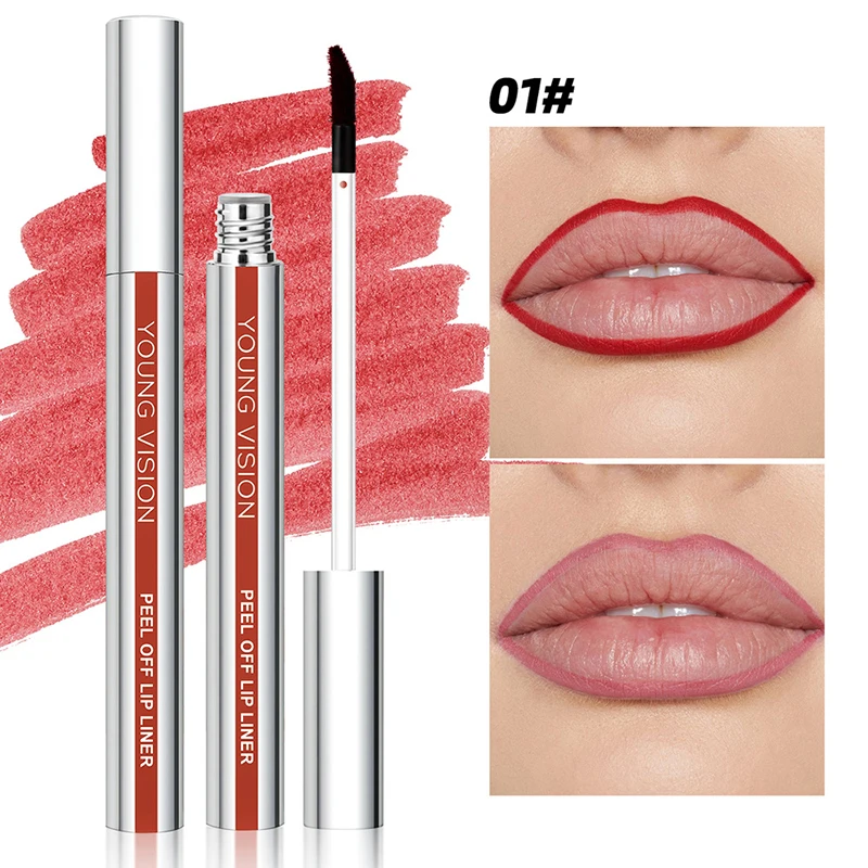 Lip Stain Tint Peel Off Long Lasting Waterproof Natural Nude Peel-Off Lip Liner Pen Mask Lip Tattoo Dye Tear-Off Lipstick Makeup