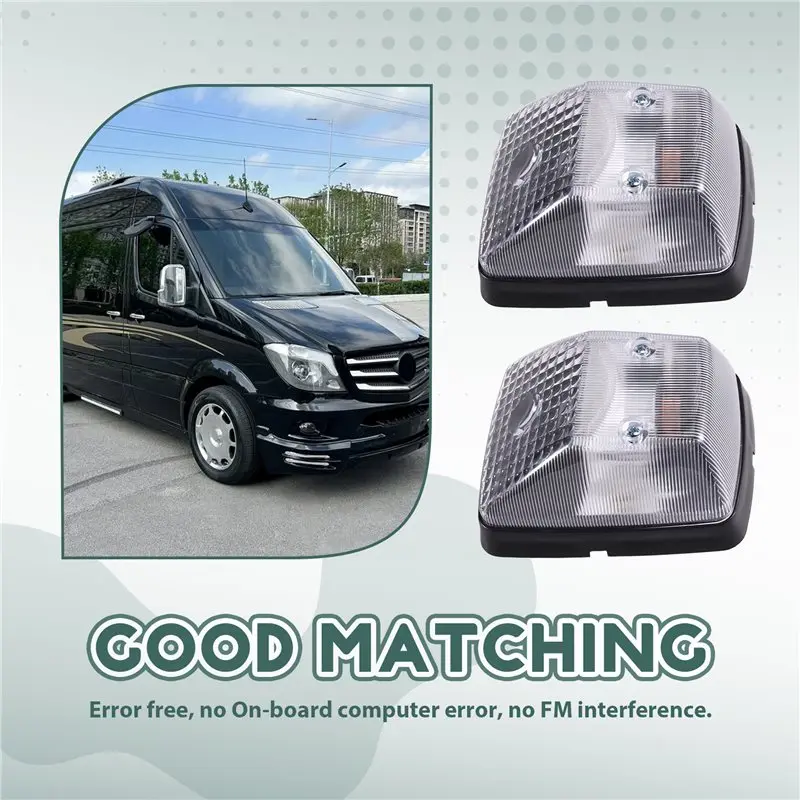 AB96-Front Bumper Side Marker Light LED 2PCS 9018200021 For Mercedes Benz Sprinter W460 W461 W463