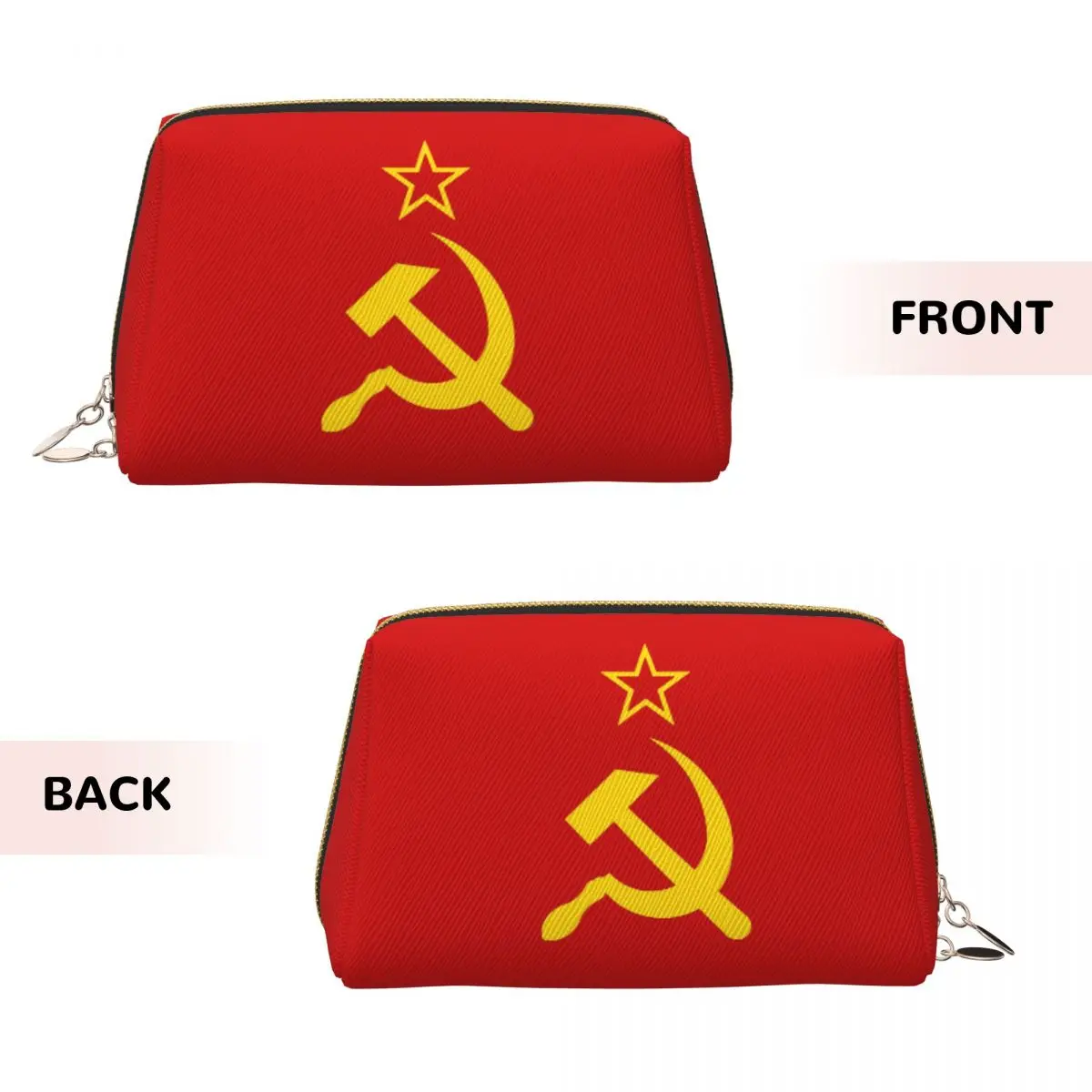 USSR Hammer And Sickle CCCP Retro Russian Soviet Flag Women Cosmetic Bag Travel Makeup Organizer Pouch Toiletry Storage