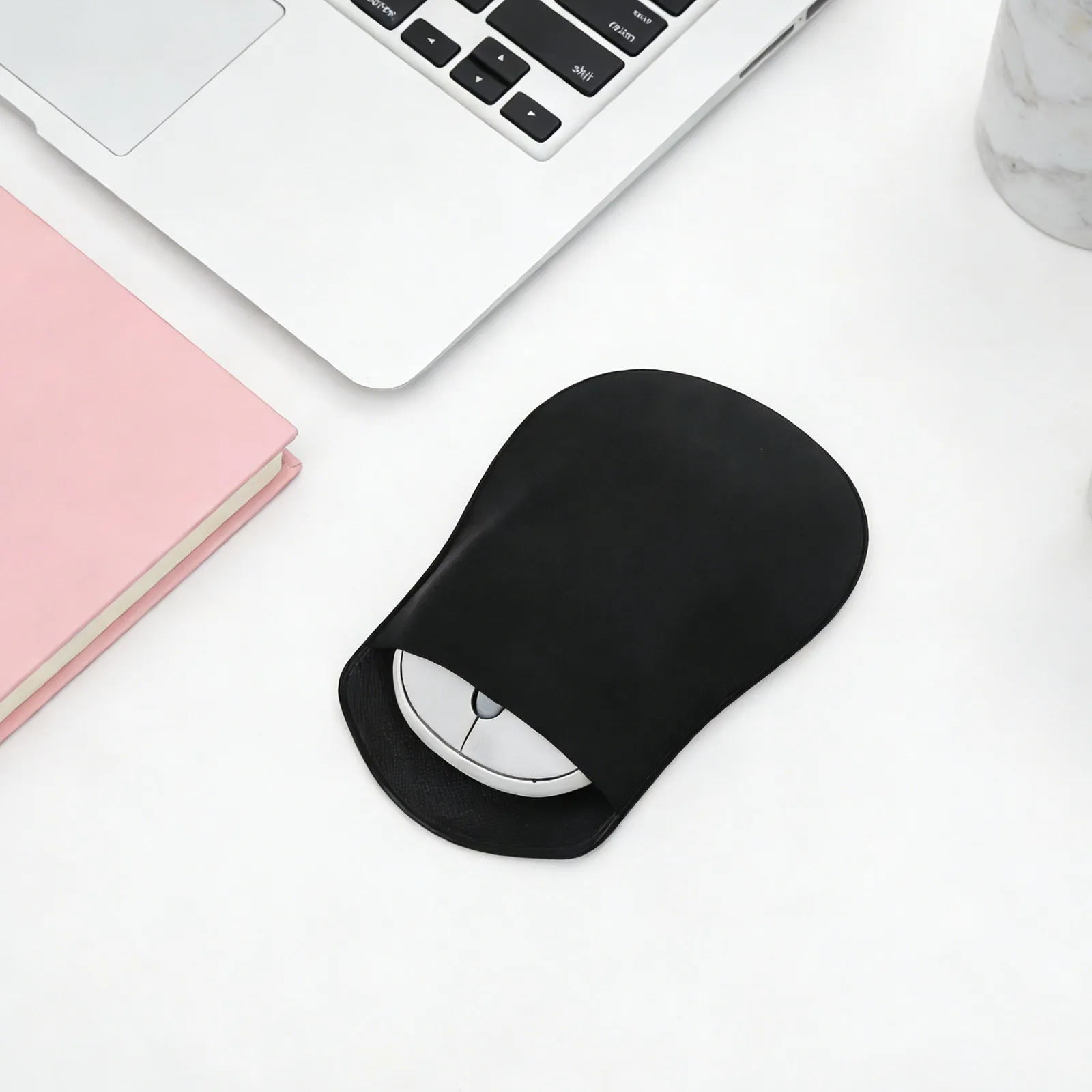 

2Pcs Mouse Storage Bag Stretchable Cloth Self Adhesive Stick-on Mouse Holder Protective Cover Case for Laptop Travel Office