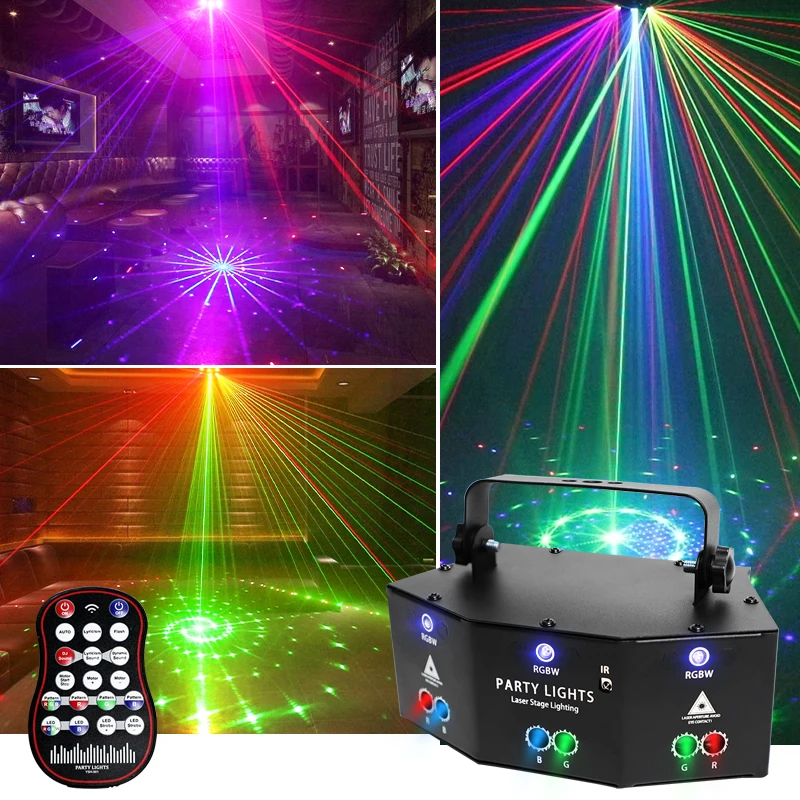WZSTAR Factory Outlet RGBW 9 Eyes DMX512 LED Disco Party Events Projector Laser Show System Beam Laser Stage Light Equipment