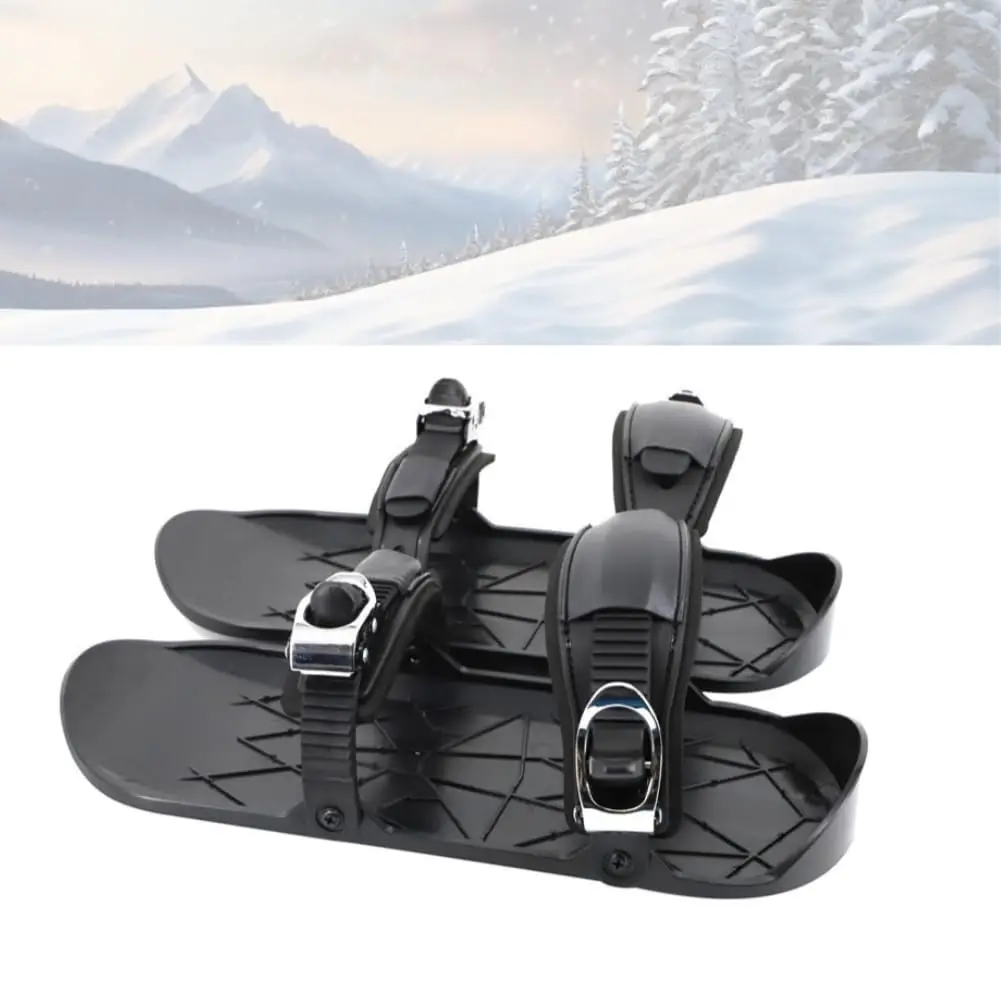 Mini Ski Skates Winter Portable Snowblades Skis Shoes Adjustable Short Snowskates Skiboards