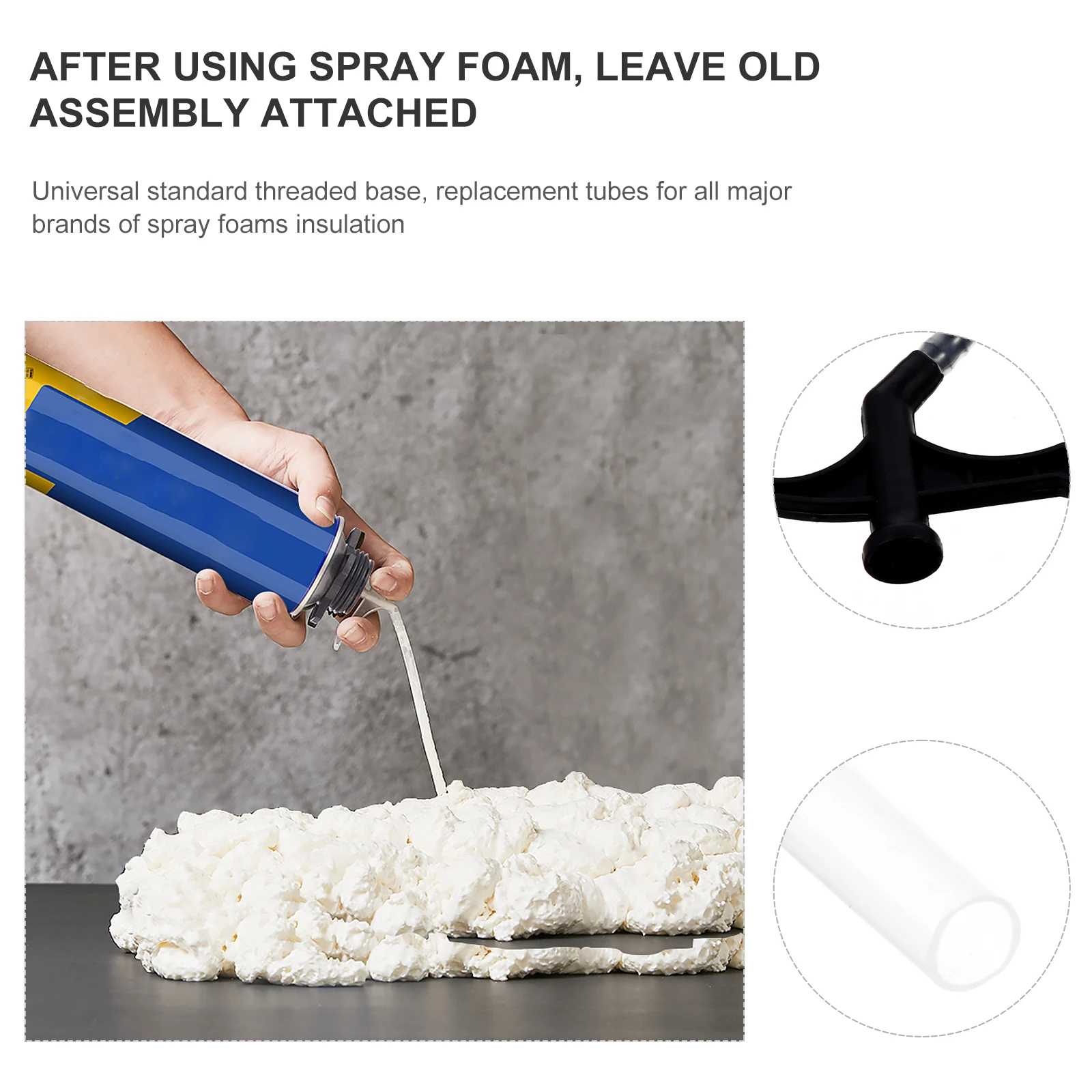 

30 pcs Spray Foam Replacement Tubes Plastic Filling Tubes Universal Threaded Base For Foam Sealant Tool Components Easy Install