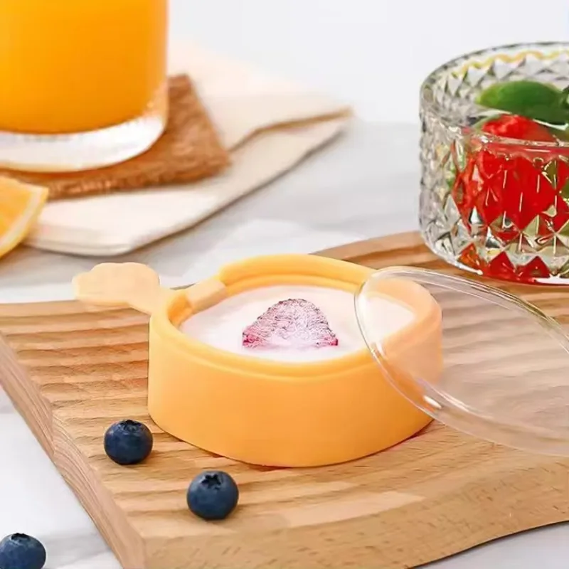 Tragbare Eismaschine DIY Eisform hausgemachte Eis am Stiel Maker mit Löffel und Deckel Küche Dessert Werkzeug für Kinder und Erwachsene