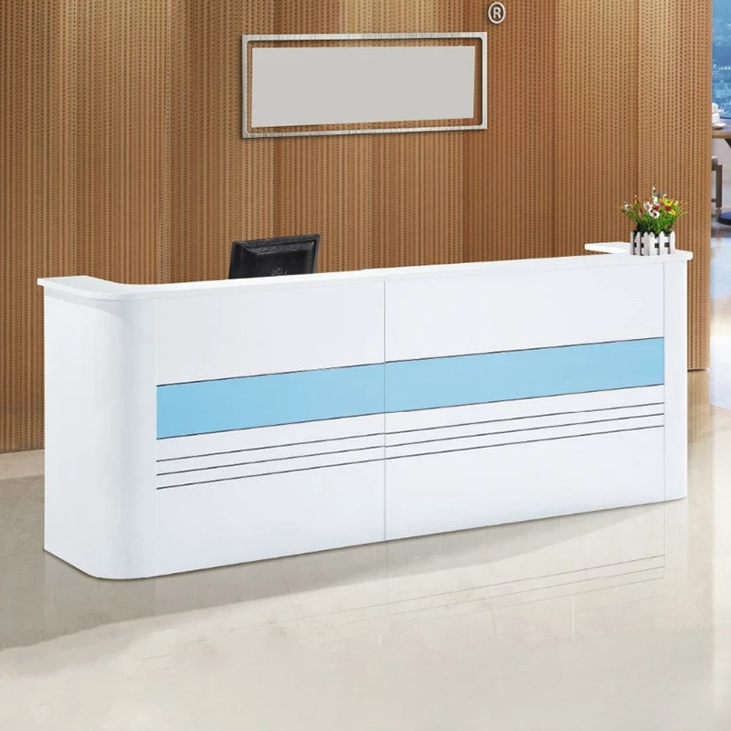 

Front Desk Reception Desks Office Modern Table Business Reception Desks Pulpit Artificial Board Furniture Recepción MHJDT