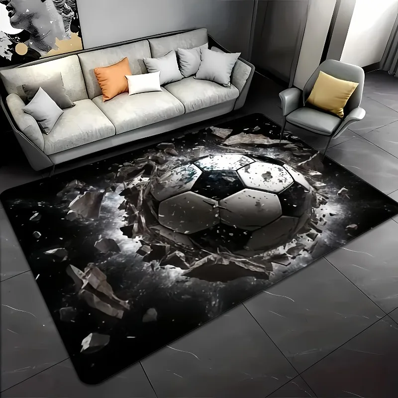 

3D Sports Football Print, Creative Large Mat, Area Mat, Rugs, Machine Washable, Office Entrance Door Mat, Hotel Cafe Decorat Mat
