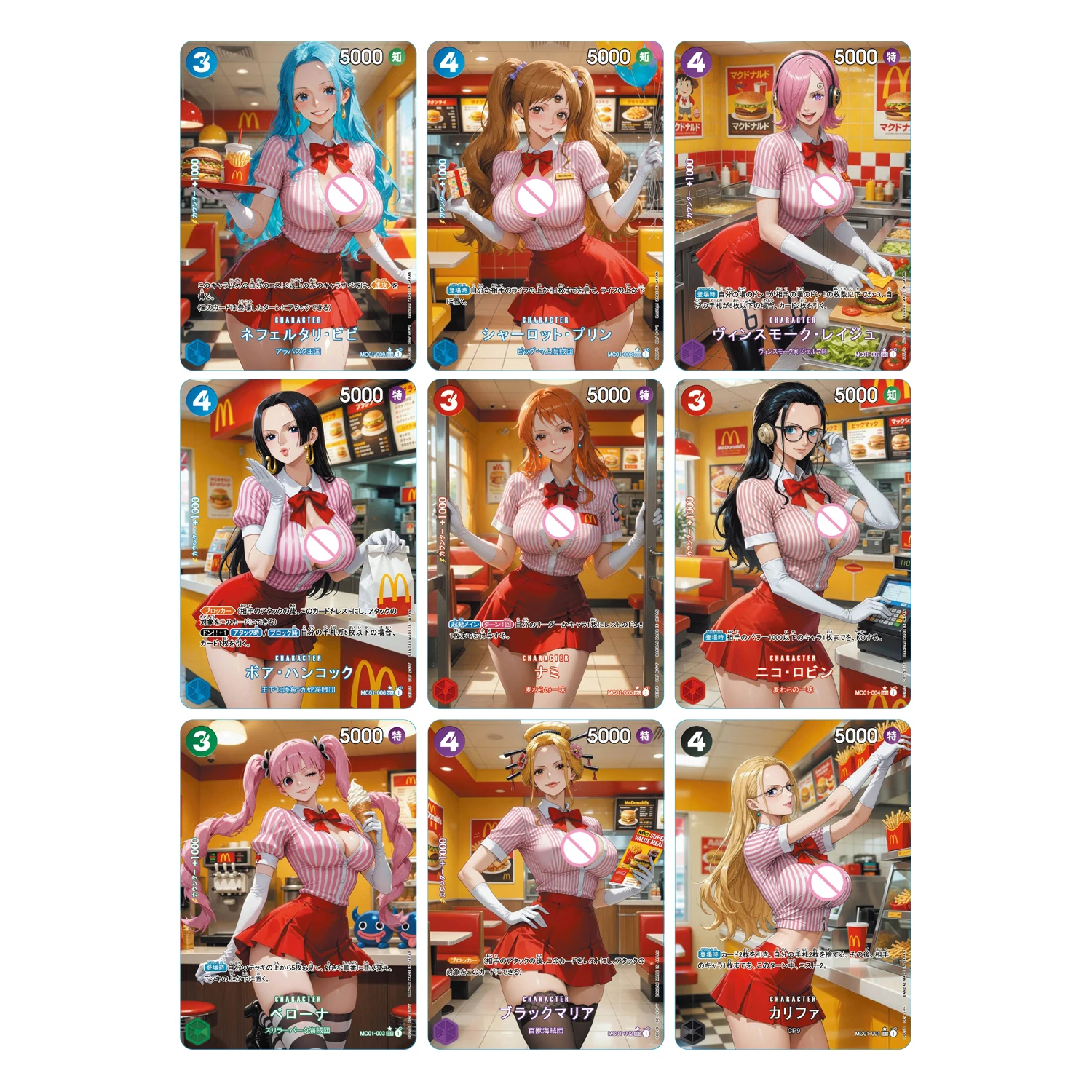 Juego de 9 Tarjetas Coleccionables de Anime Clásico de One Piece Serie M, Uta, Nami, Robin, Hancock, Pudding, Perona, Vivi, Flash Card, OPCG