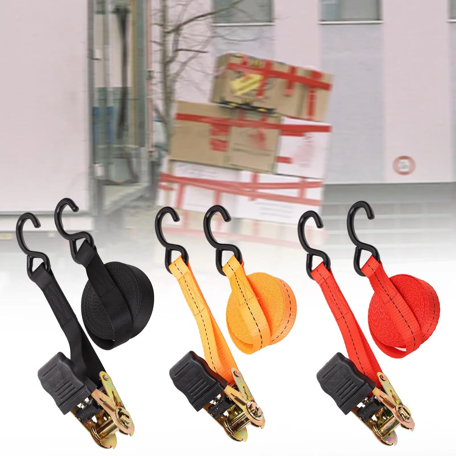 Cargo Ratchet Strap with Hooks Ratchet Securing Strap for Warehouse Packing