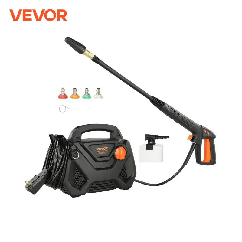 VEVOR Electric Pressure Washer 2150-PSI 1.85-GPM Foam Cannon High-Pressure with 5 Different Nozzle 20ft Hose/35ft Cord Washer