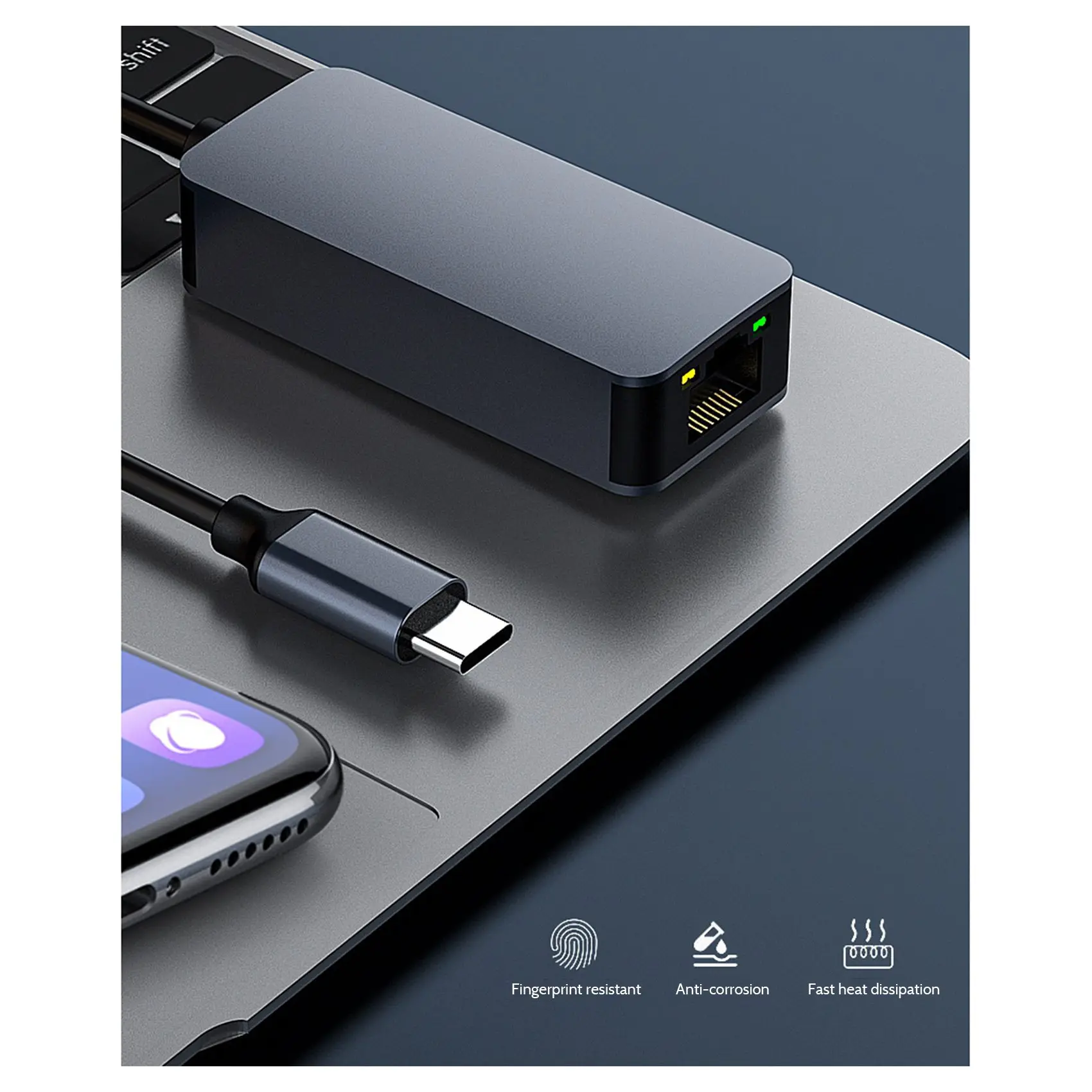 2.5G Ethernet Adapter Network Card Cable Converter Type C to RJ45 Gigabit Network Card Driver-Free