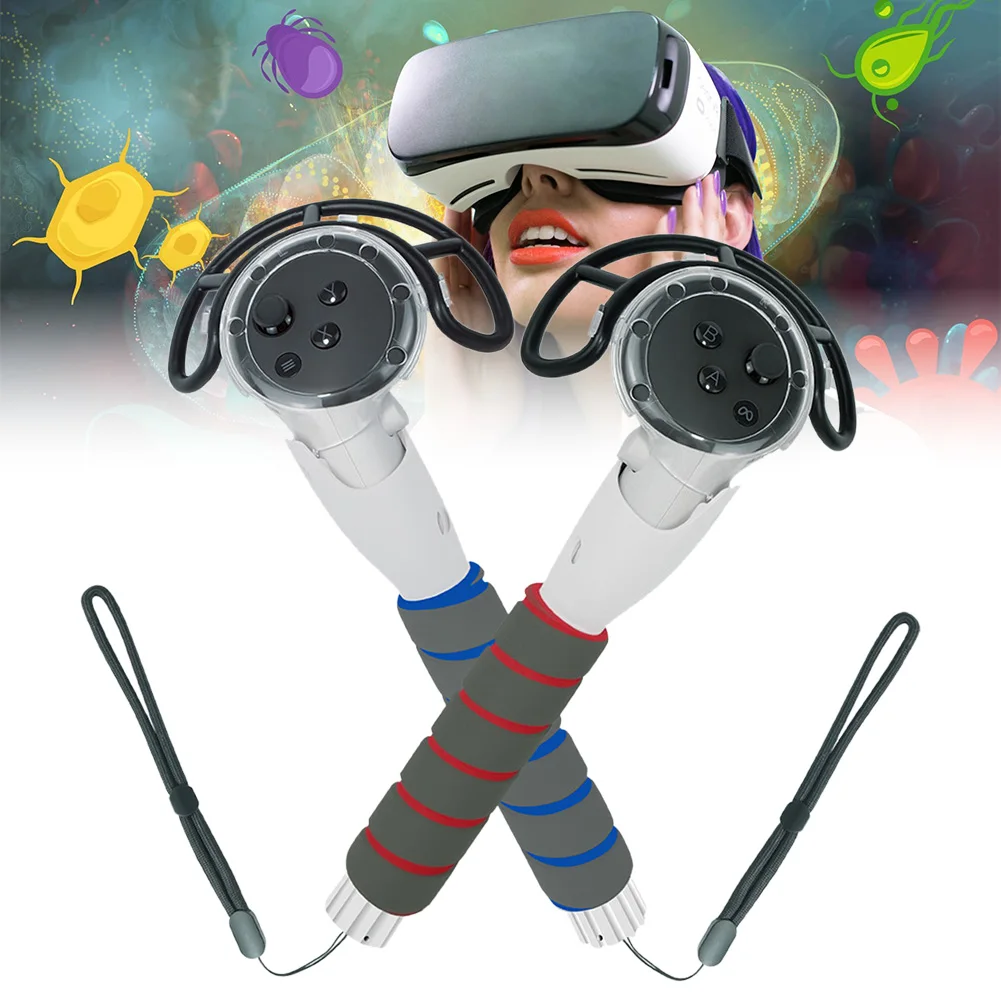 3 in 1 Long Arm Handle Attachments Non-Slip Extended Grip Handle Anti-collision VR Game Golf Accessories for Meta/Oculus Quest 3