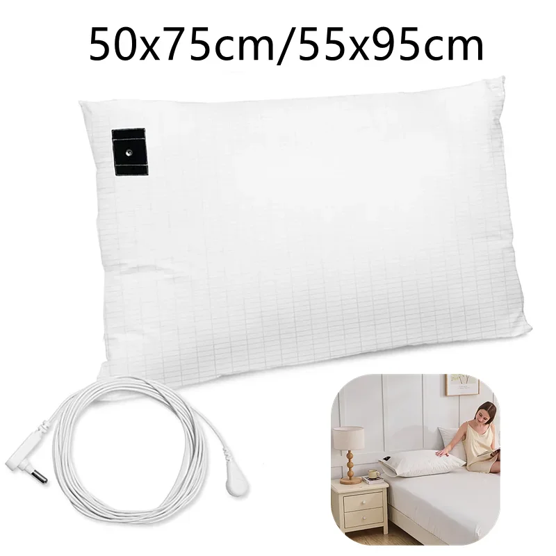 Grounding Pillowcase  95% Cotton And 5% Soft Silver Thread Anti-static Pillowcase Grounding Mat for Healing Sleep Pillow Case