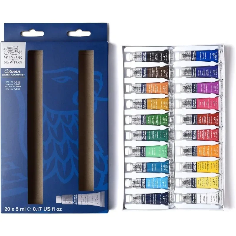 Winsor Newton Cotman Watercolor Paint 10/20 Colors 5ml Tubes High Transparency Lightfastness Watercolor Pigments Mini Watercolor