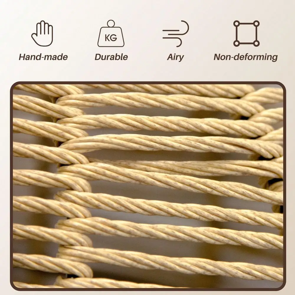 

Woven Rattan Cat Small Dog Swing Bed With Stand Handmade Indoor Pet Hammock Chair, Removable Cushion Hanging Toy, Washable 18.9