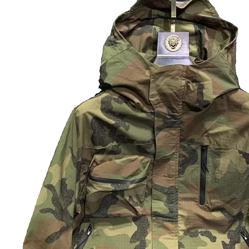 

Модный камуфляжный джет с капюшоном, мужской сли, универсальный дизайн, весна-осень, модная повседневная рабочая одежда, верхняя одежда