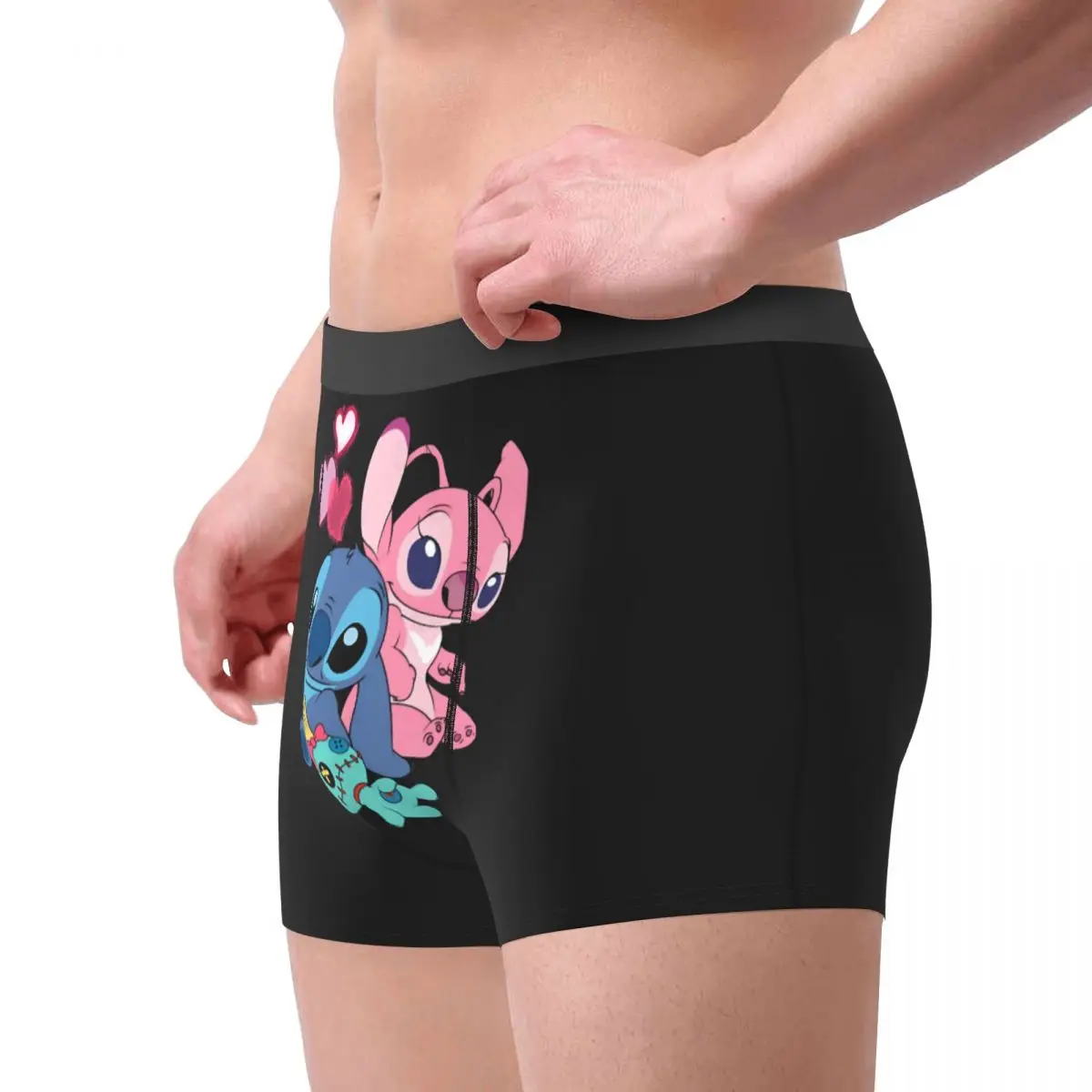 Stitch roupa interior masculina calcinha design respirável tronco qualidade boxer breve tamanho grande