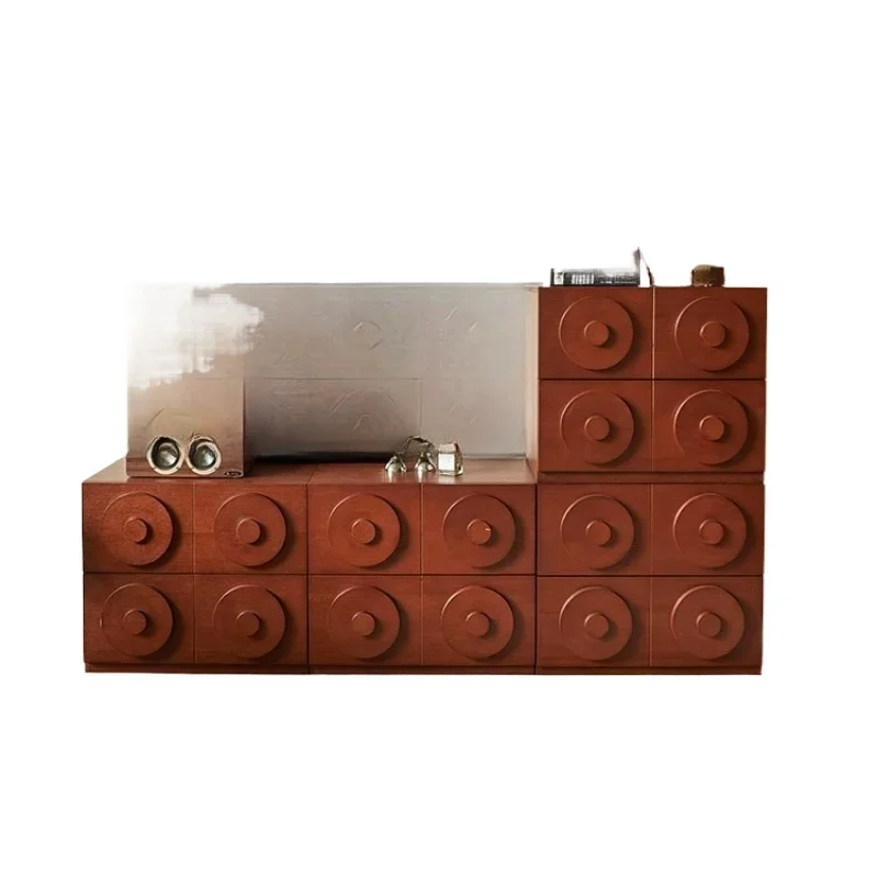 

French medieval solid wood chest, living room against the wall storage locker