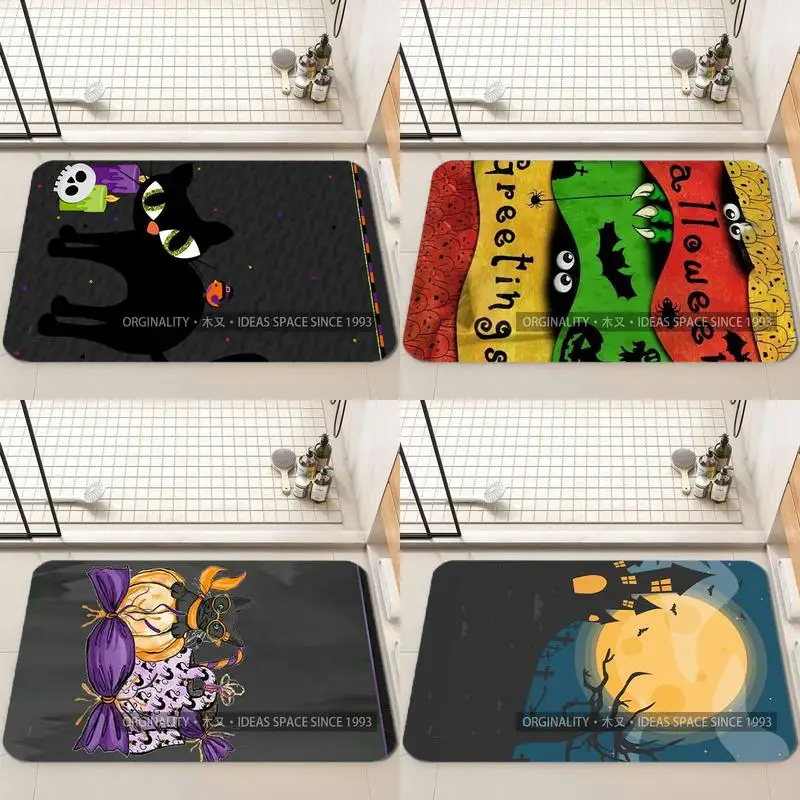 

Spooky Cat Pattern Mat Living Room Decoration Home Sofa Non-Slip Carpet Study Bedroom Tatami Children'S Soft Floor Mat