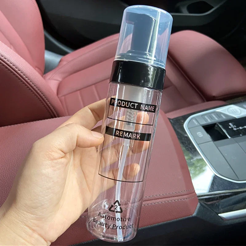 200ML PET Foaming Bottle Car Interior Press Head Wash Shampoo Container Dilution Refill Bottles Portable Dispenser Bottle