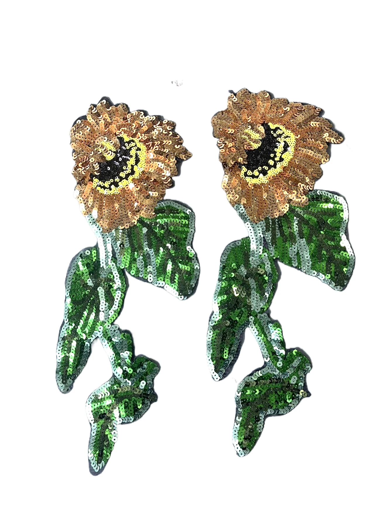 Patch à paillettes de tournesol pour vêtements et accessoires, patch à coudre brillant, design floral, mode, 1 pièce