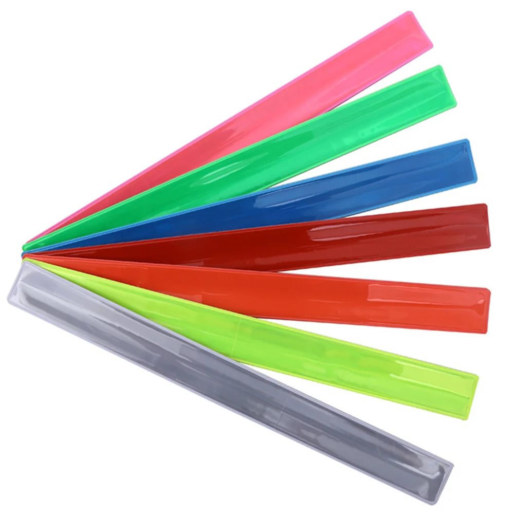 

7pcs Night Glow Wristbands Luminous Clap Bracelets For Kids Party Birthday Reflective Pvc Slap Bangle Children Light