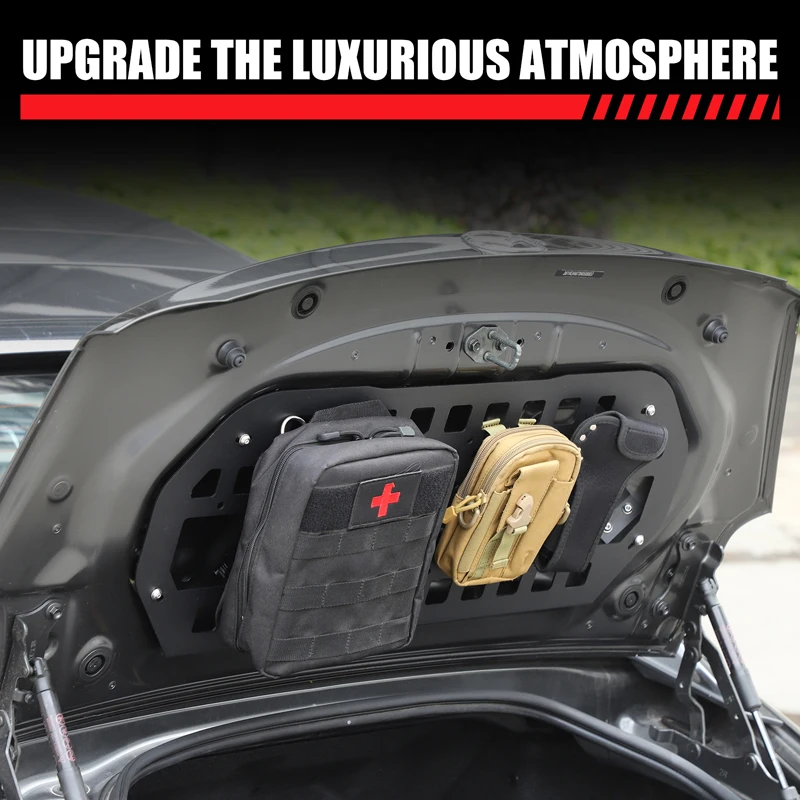 

For 2016-2024 Mazda MX-5 Aluminum Alloy Car Trunk Gate Storage Backrest Decklid Back Car Organizer Stowing Tidying Accessories