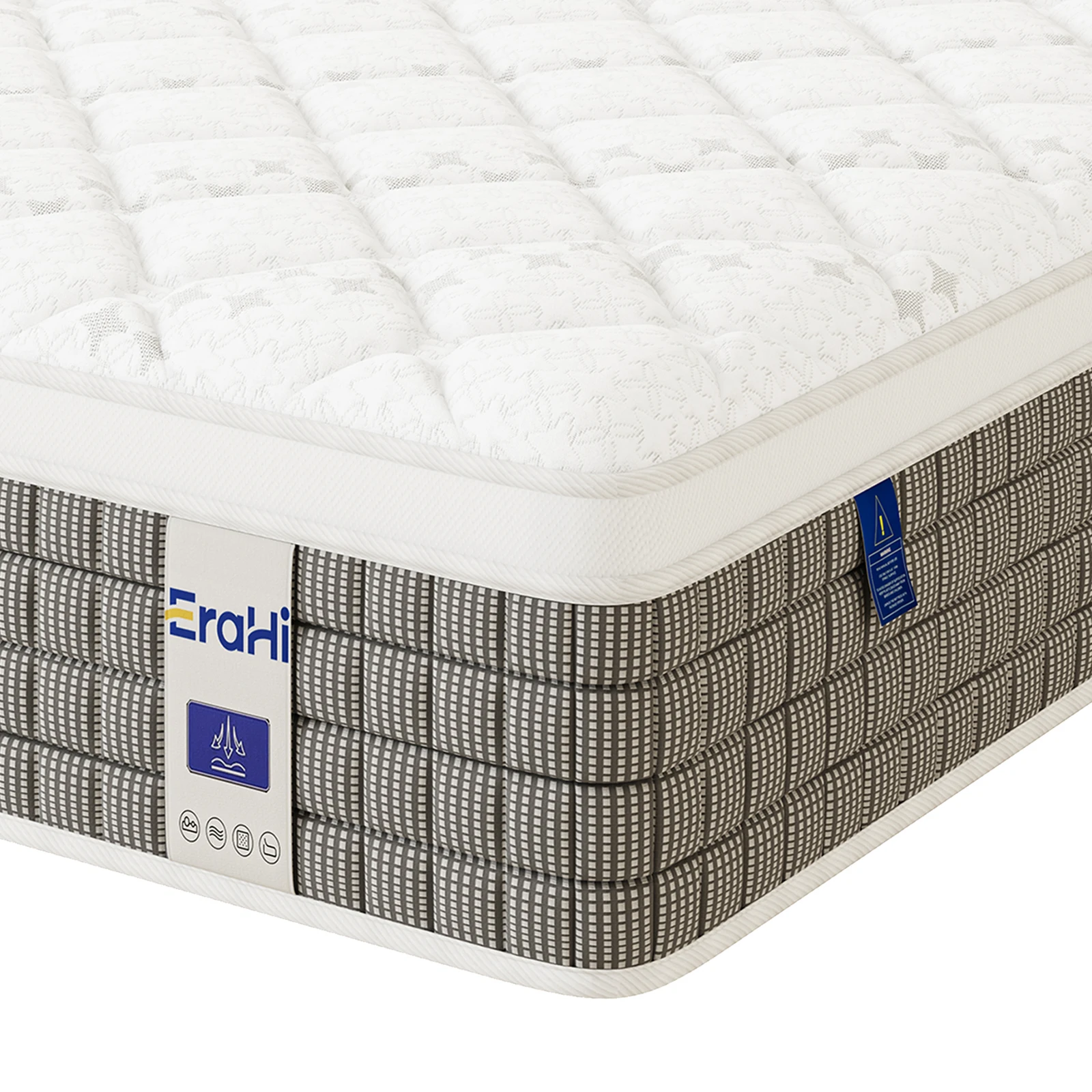 12/14inch Hybrid Mattress in a Box with Individually Pocketed Springs - Medium Firm Support, Pressure Relief & Lumbar, Bed Top - Foam & Fire-Resistant Suitable for Twin, Full, Queen, King Beds