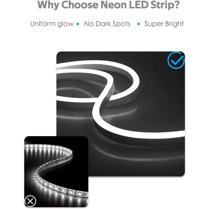 45 متر في الهواء الطلق النيون LED حبل أضواء مقاوم للماء 150ft التيار المتناوب 110 فولت ~ 130 فولت الباردة الأبيض النيون LED مرنة حبل ضوء مع وحدة تحكم عكس الضوء