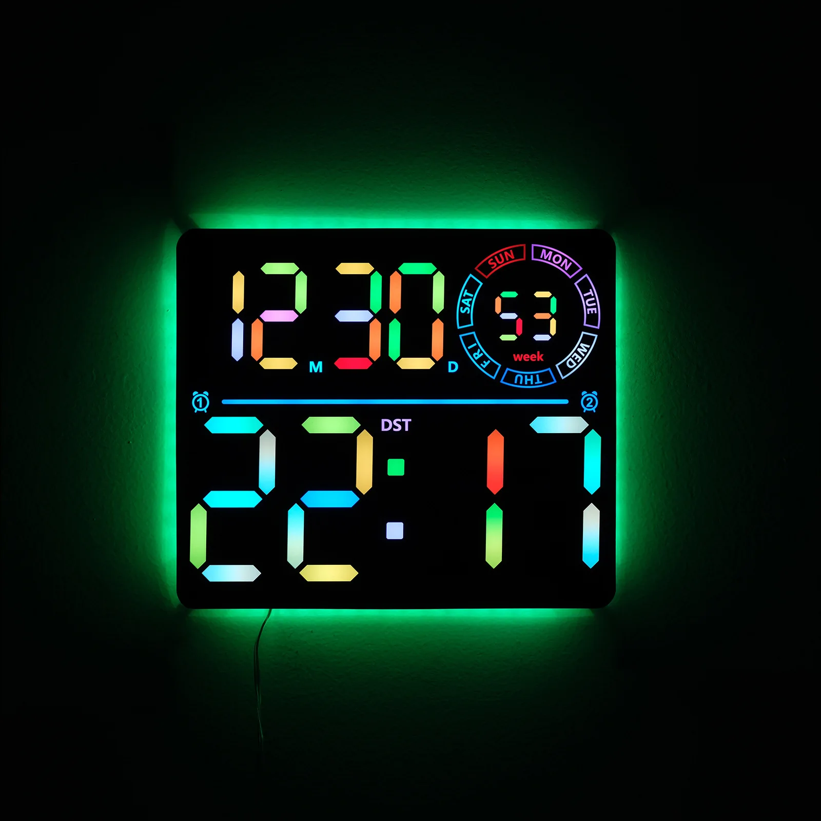 

LED Digital Wall Clock, Simple Modern Electronic Hanging Clock – Home Decor for Living Room Bedroom, Clear Big Digit Display