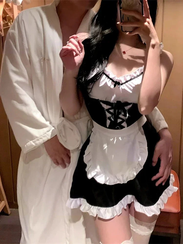 

Onlyfans Sexy Cosplay Costumes Erotic Maid Dress for Couple Sex Honeymoon Lolita Chemise Exotic Role Playing Lingerie Set