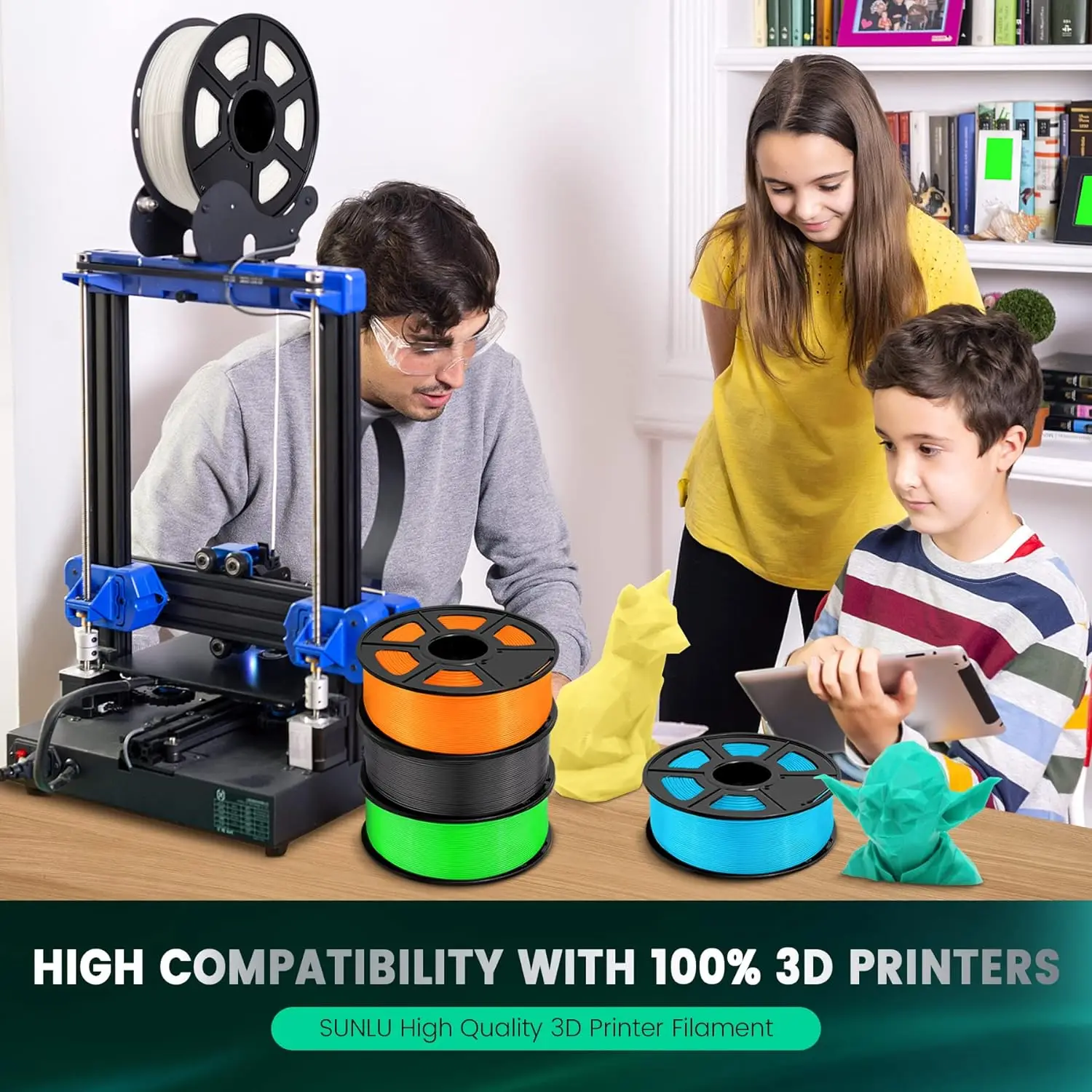 Imagem -04 - Imprimindo o Filamento com de Grande Resistência Petg Pla Pla Mais Matte 1kg Pelo Rolo 1.75 mm 3d Transporte Rápido 5kg Pelo Rolo Sunlu3d