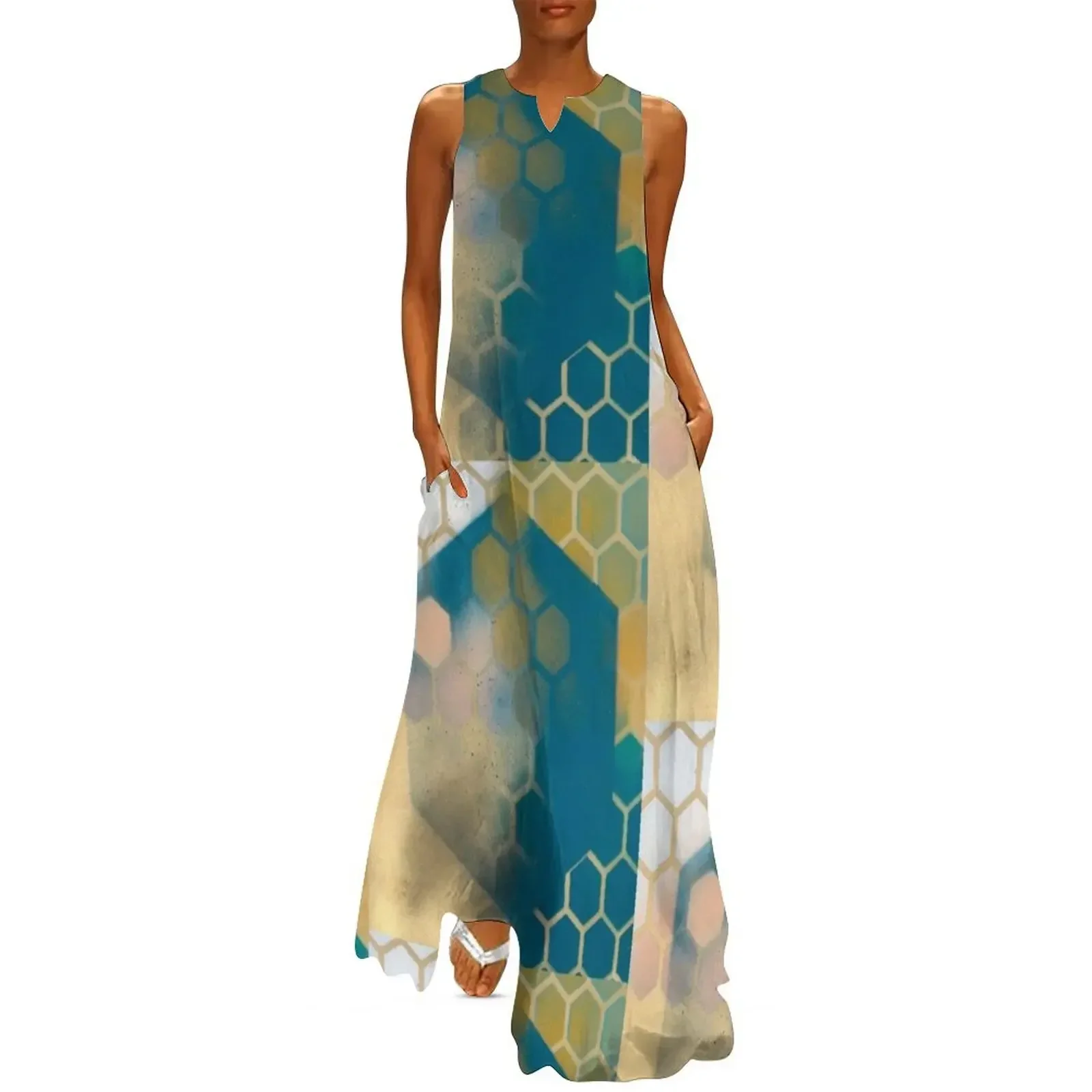 

Hexagon Blue 01 Long Dress Cocktail of dresses womens clothing chic and elegant woman dress luxury evening dresses 2025 Dress
