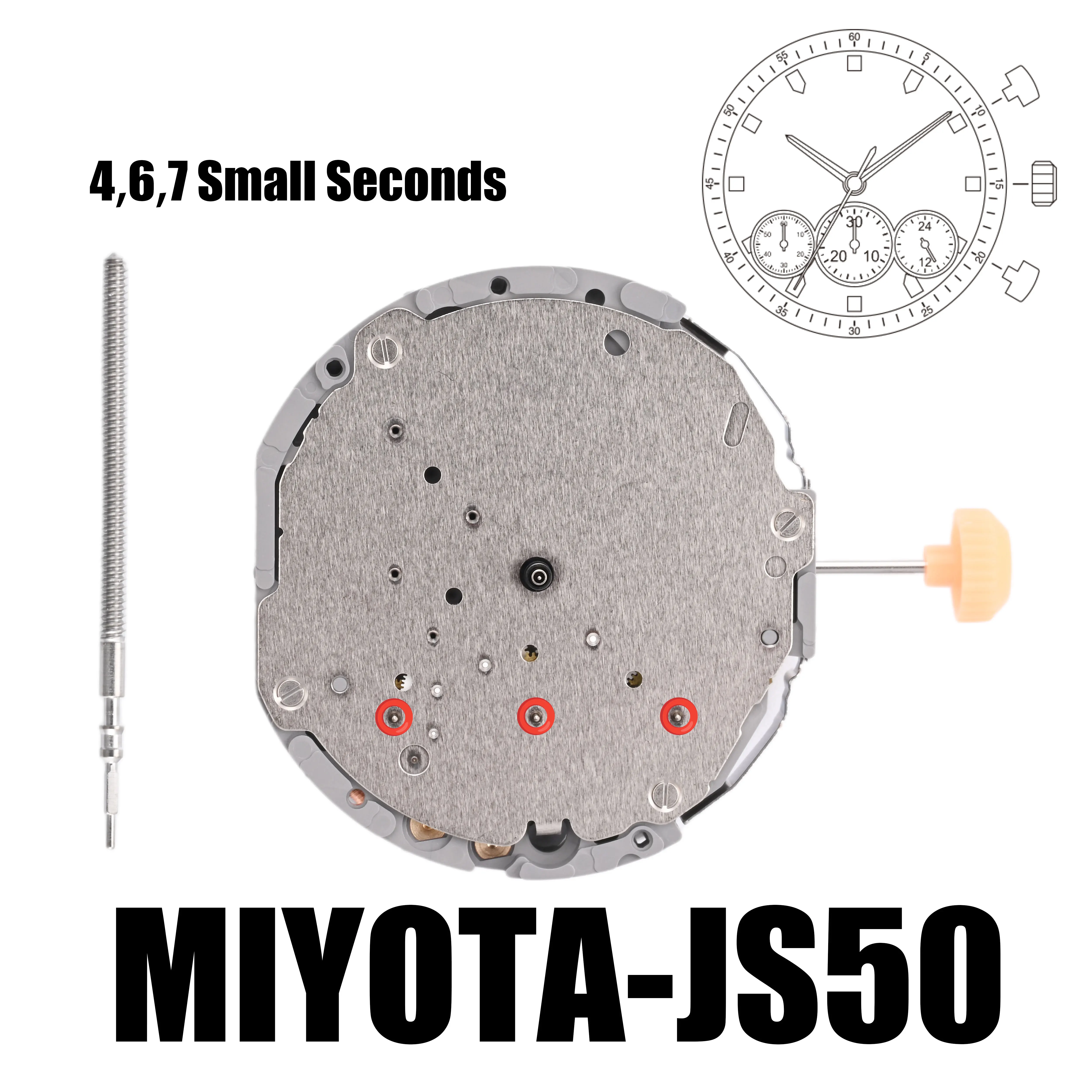 Genuine JS50 Movement Japanese Miyota JS50 Movement 4,6,7 Small Seconds