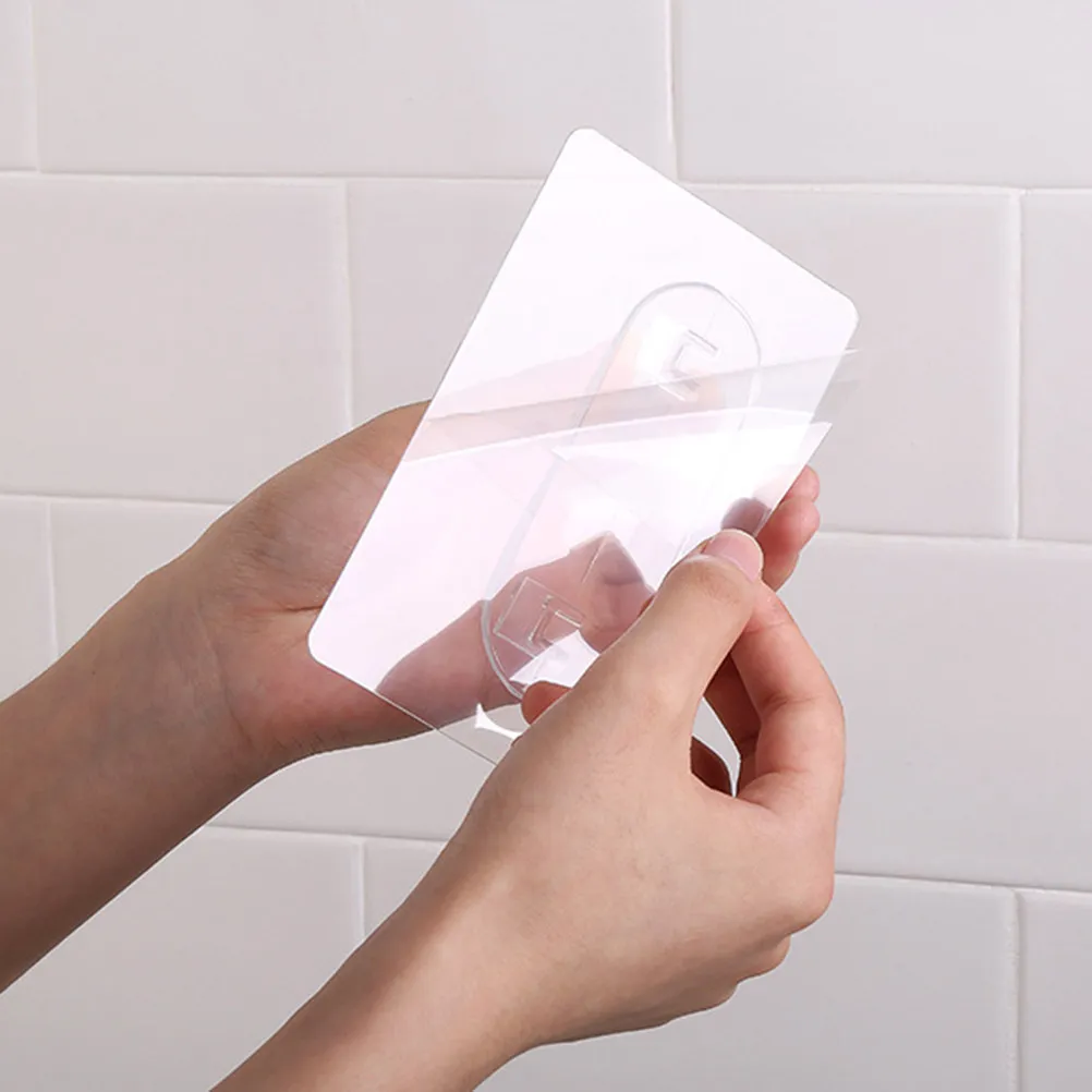 Invisible Transparent Adhesive Bathroom Basket Wall Mounted Shower Holder for Tiles Marble Tempered Glass Soap Shampoo Gel