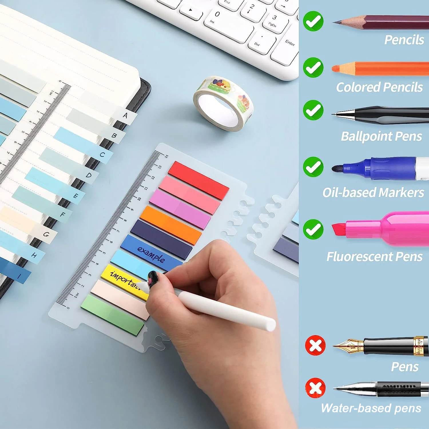 200-2000Sheets Transparent Index Creative Memo Pads Office School Stationery Self-Adhesive Stickers Posted It Sticky Note Pads