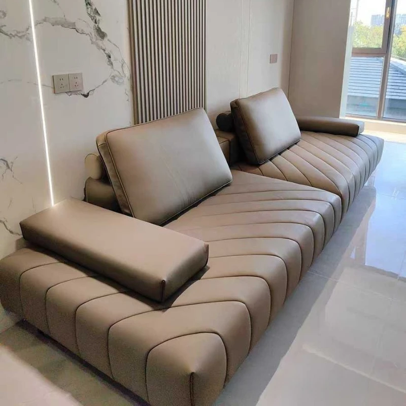 

Italian minimalist leather sofa Roland sofa, comfortable sofa