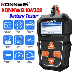 KONNWEI KW208 12V Car Battery Tester 100 to 2000CCA Cranking Charging Circut Test Tool Battery Analyzer 12 Volts Battery Tools