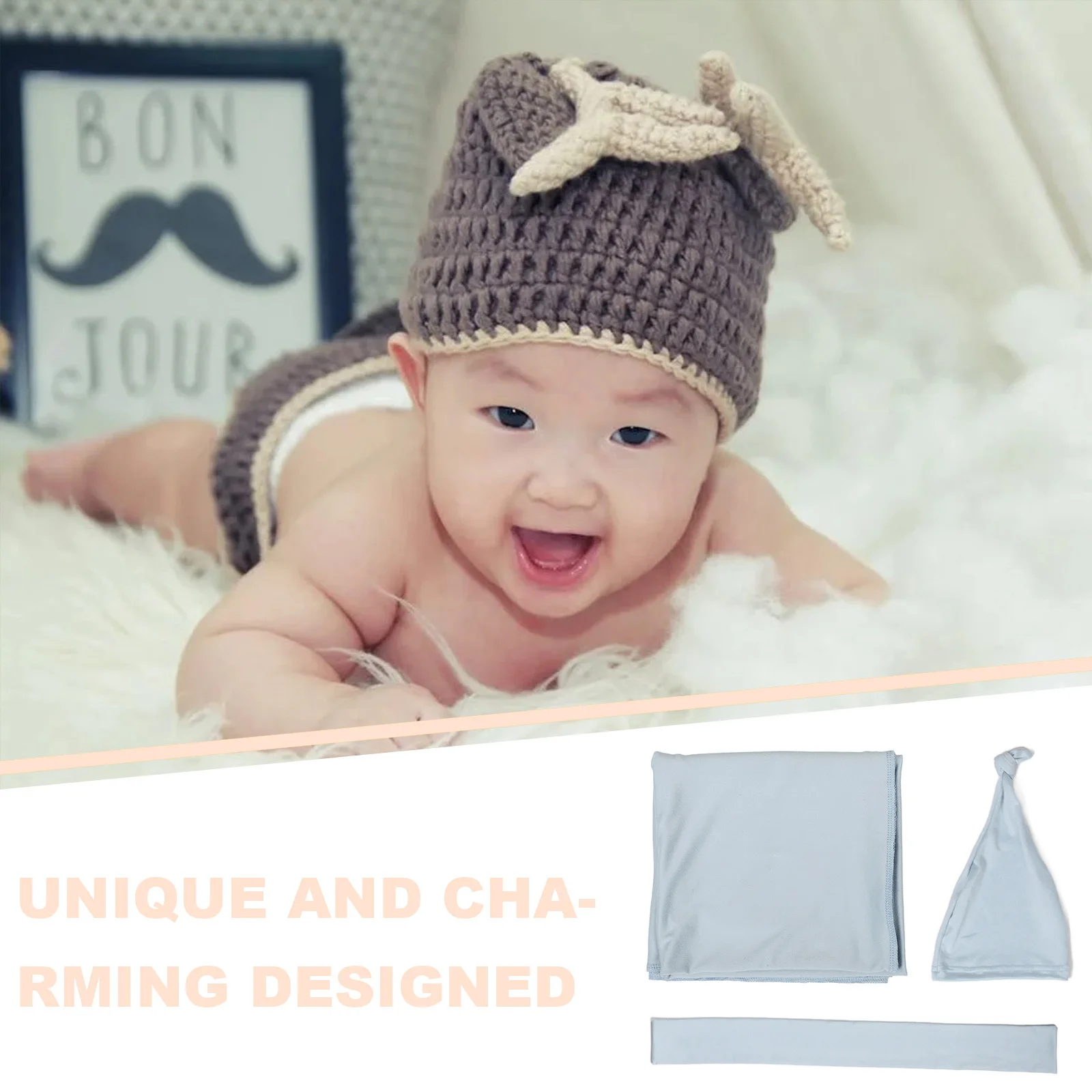 طفل قماط بطانية مجموعة الوليد الرضع لينة قبعة صغيرة دافئ دافئ أنيق الحضانة أساسيات الوليد تلقي بطانية عقال