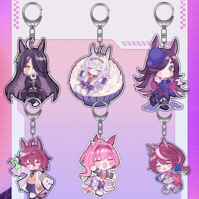 5Cm Acrylic Keychain Pendant for PrettyDerby Oguri Cap Rice Shower Anime Peripheral Acrylic Keychain Backpack Pendant Decorative