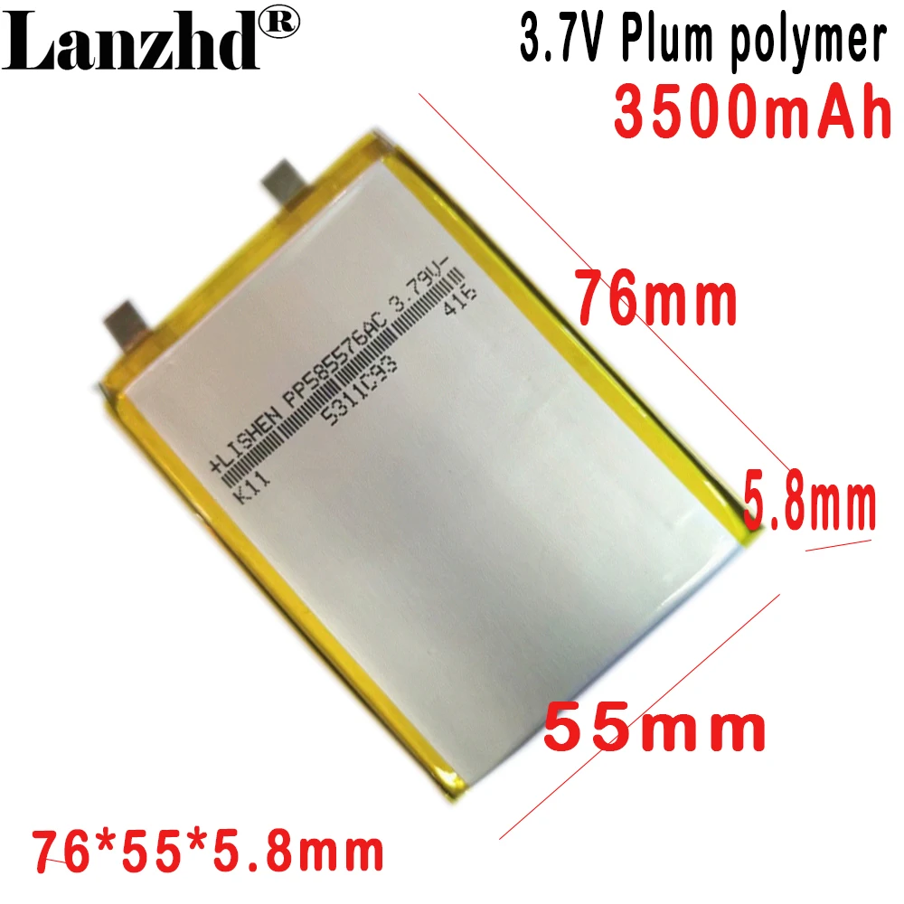 

3.8V Li polymer lithium Battery 3500MAH high voltage 4.35V For built-in electric fast charging source medical equipment 585576