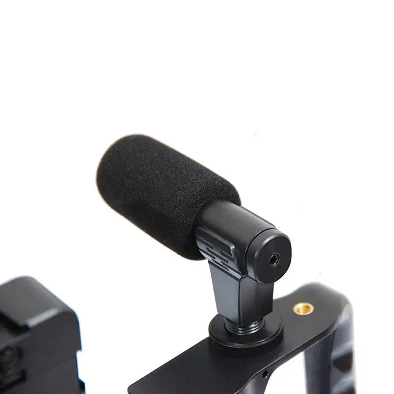 Smartphone Video Rig With Hand Grip Retractable Clip 4 In 1 Photo Tripod Stand With Microphone Fill Light Filming Accessories