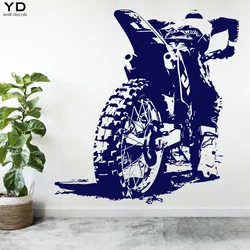 Motocross Dirt Bike Wall Sticker Vinyl Home Decor Boys Room Teen Bedroom Motorbike Club Extreme Sport Decal Removable Mural S614