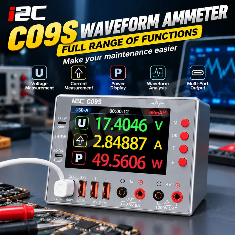 I2C C09S All in One Smart Wave Multimeter Tester for Phone Motherboard Voltage Current Fault Detection Repair Tools