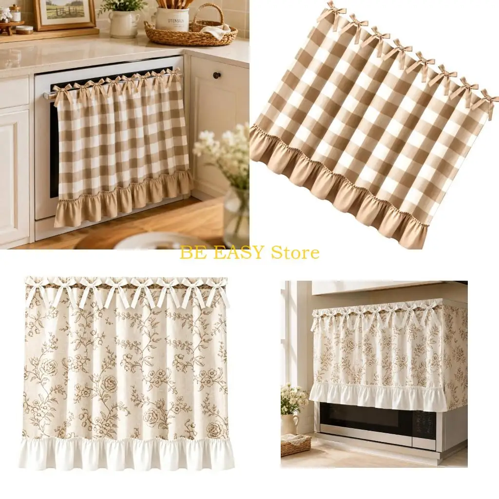 E28F Tie Top Appliance Front Panel 30 x 22 Inch Soft Drape Kitchen Accent