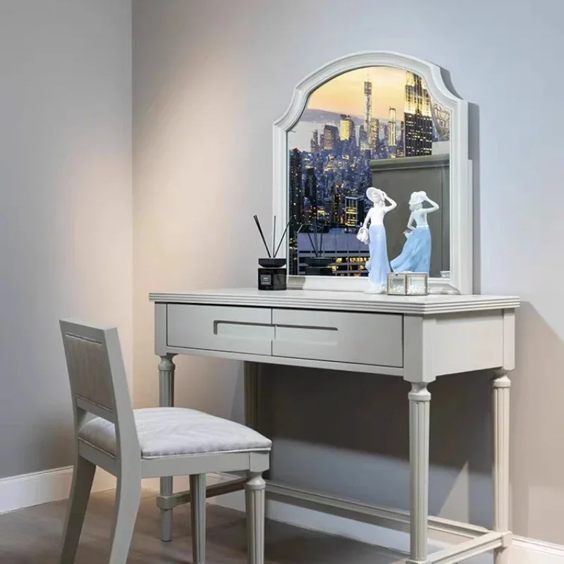 Rustic White Walnut Small Dressing Table Distinctive Minimalist Functional Strong Dressing Table Coiffeuse Bedroom Furniture