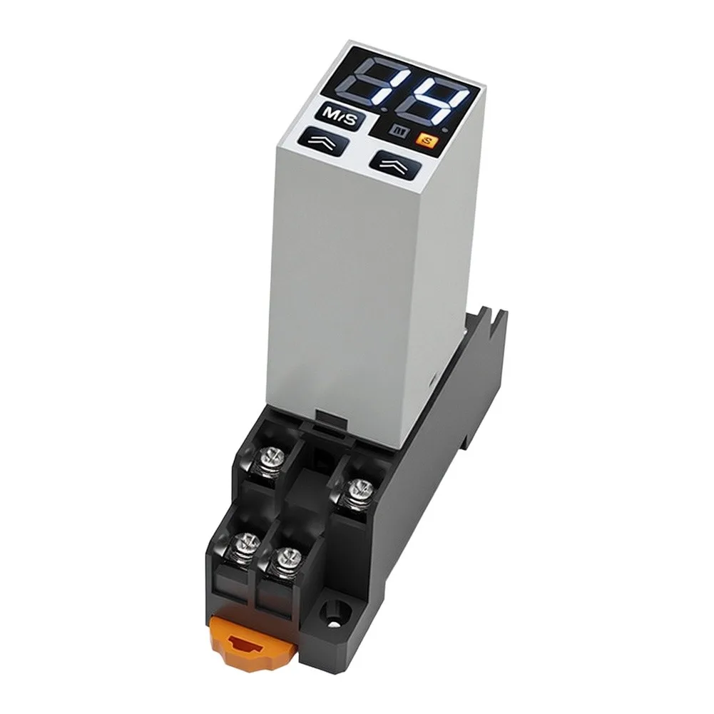 For H3Y-4 Digital Timer Relay Small Power On Delay Controller DC12V DC24V AC220V 8 Pin Socket Included For Industrial Automation