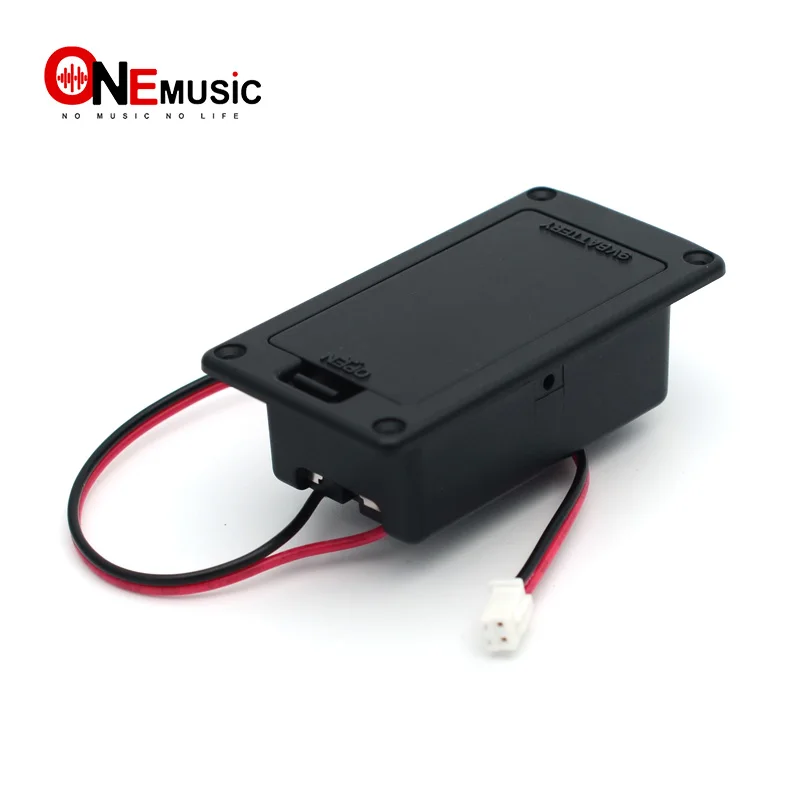 

10/50/80 pcs Active Bass Guitar Pickup 9V Battery Boxs/Holder/Case/Compartment Cover With Contacts Spring and 2 Pin Plug Cable